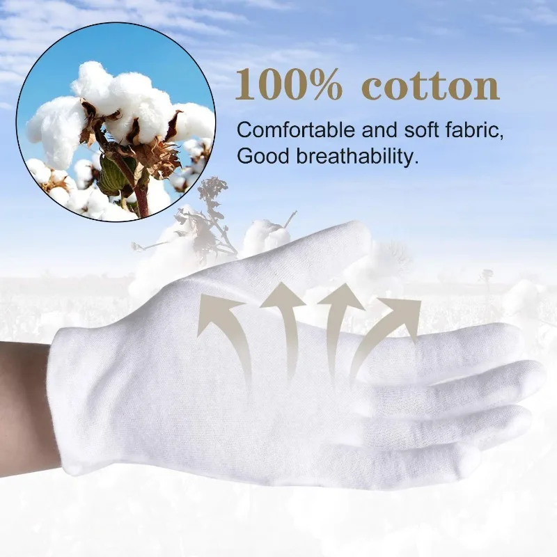 Formal Wear Gloves Men - 1 ペア白綿手袋男性フォーマルタキシード制服手袋儀仗隊パレードセレモニーコスチュームコスプレコインジュエリー執事グローブ