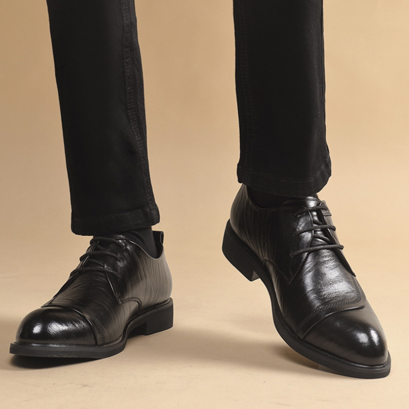 Men Formal Party Wear Dress - メタルリベット付きレザーオックスフォードシューズ、レースアップフォーマルドレスシューズ、快適で滑りにくい、ビジネスオフィスや普段使いに最適