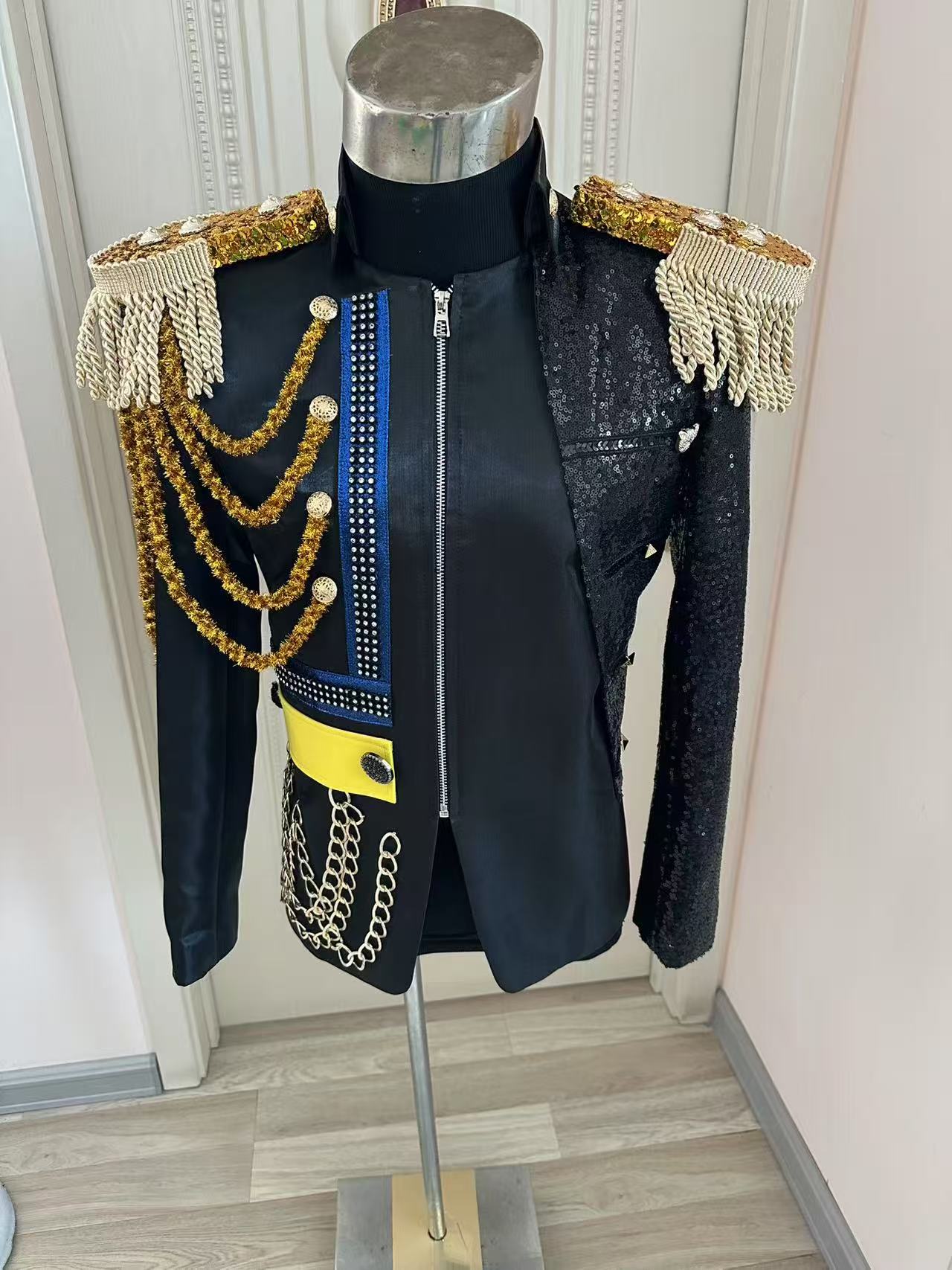 Men Formal Party Wear Dress - 新しい男性タッセルロイヤルジャケットウェディングパーティー宴会フォーマルドレスクラブショーステージパフォーマンス着用