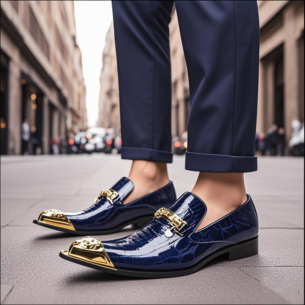 Men Formal Wear Online - 男性と女性のための春と秋の本革の靴,金属のライン,先のとがったエンド,宴会,結婚式,春と秋
