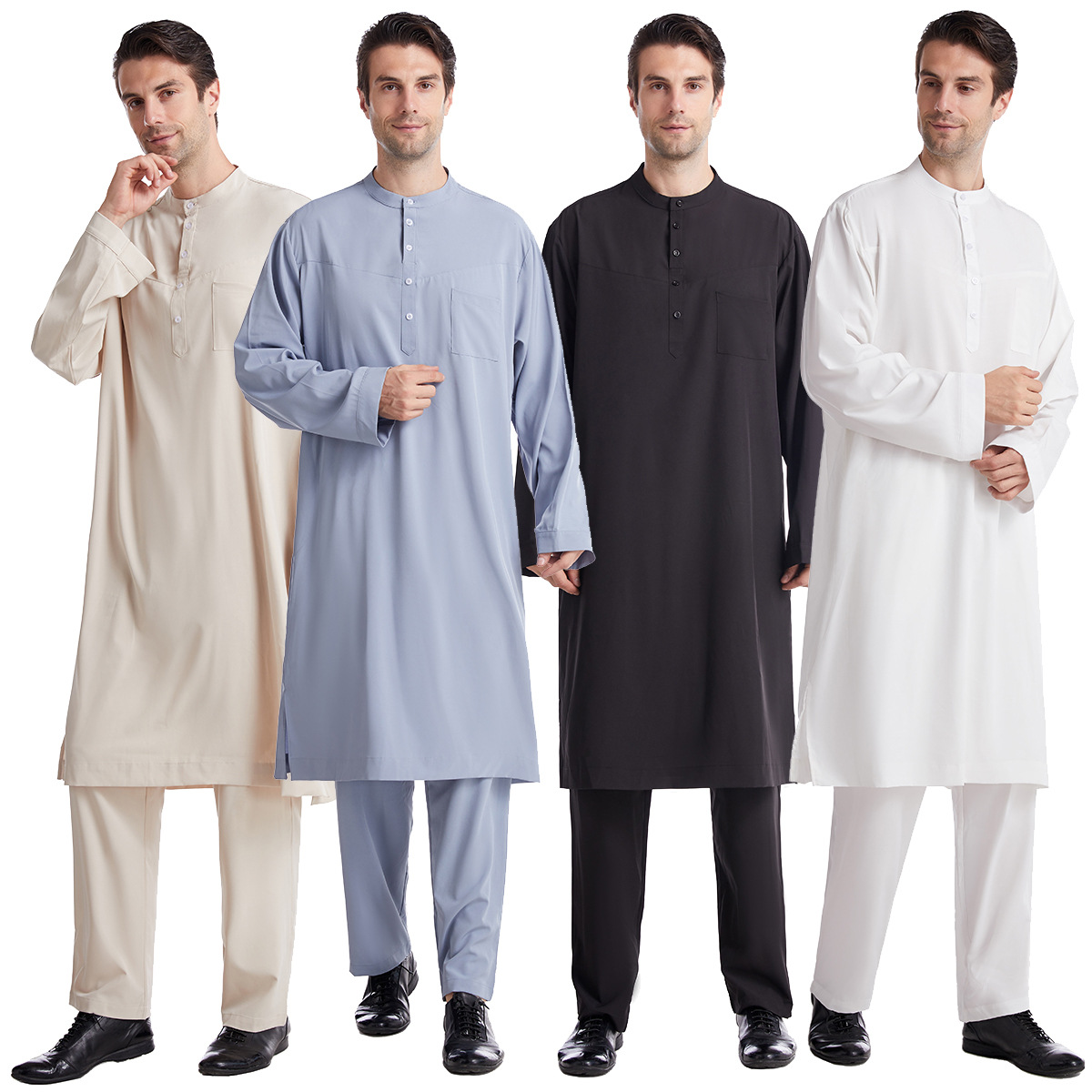 Men Formal Wear Dubai - イスラム教徒の男性のためのアバヤセット,パンツ付きトップ,アバヤ,イスラムのイード,ラマダンのロングドレス,サウジアラビア,カフタン,ドバイ,アラブ,2個,2022