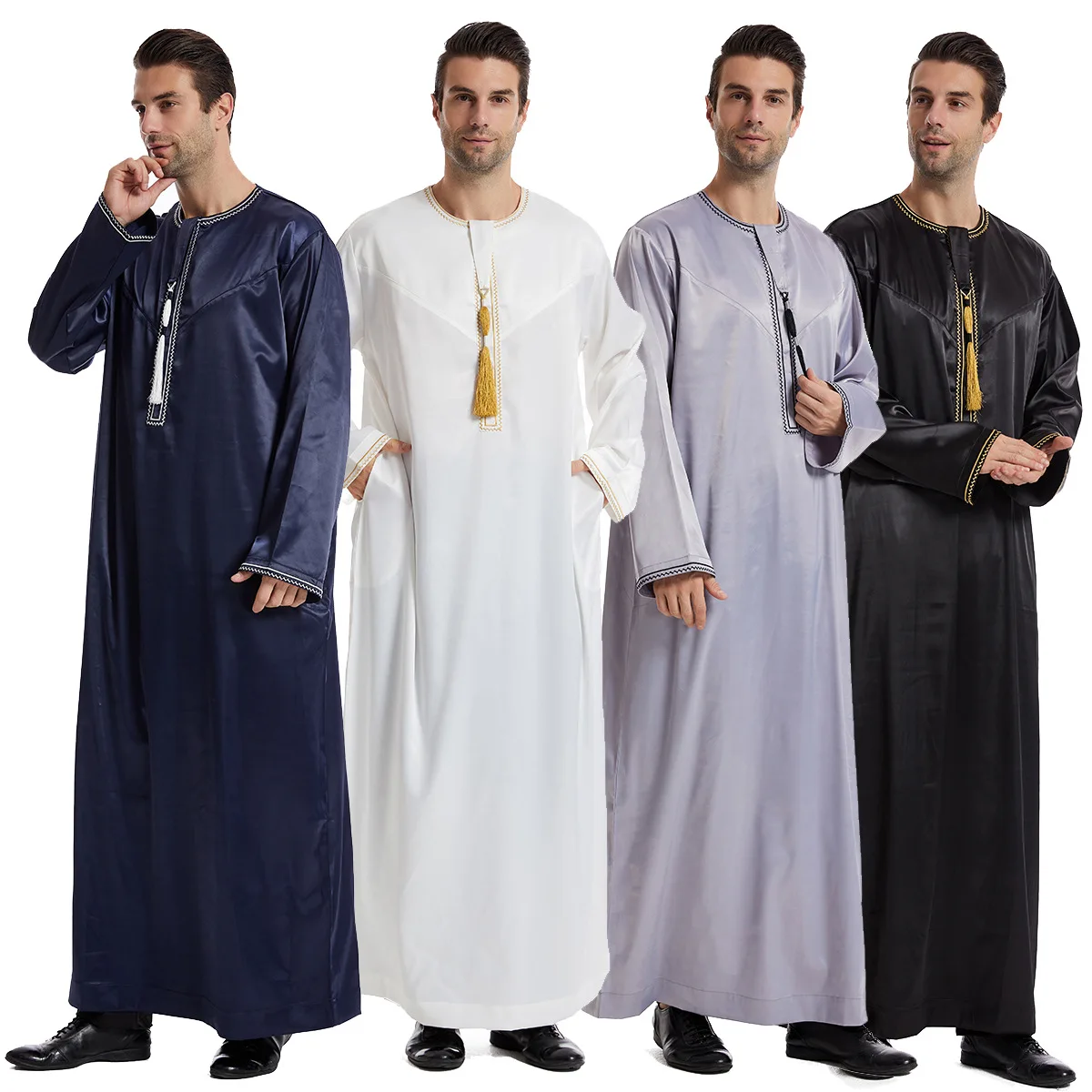 Men Formal Wear Dubai - イスラム教徒の男性用イードドレス、ジュバ、トーブ、メンズアバヤ、イスラム教のイード2026、ラマダンロングローブ、サウジムスリムウェア、カフタン、ドバイアラブドレス