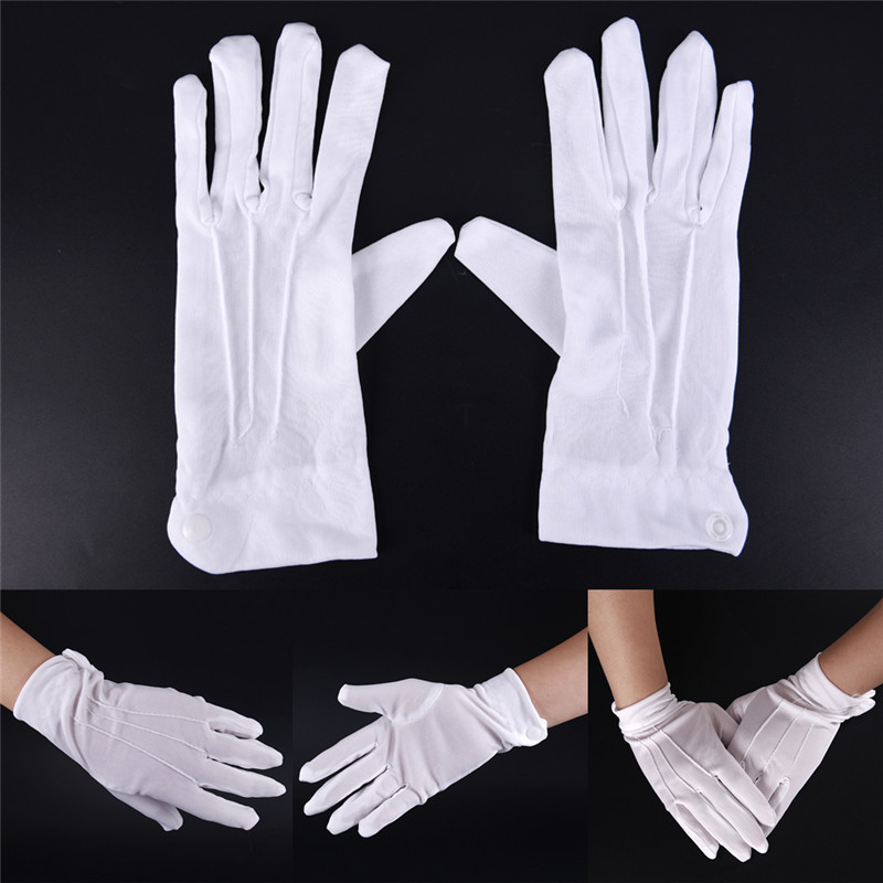 Formal Wear Gloves Men - 1 ペア白フォーマル手袋男性白綿制服手袋タキシード名誉ガードパレードコスプレ衣装検査ミトン & 手袋