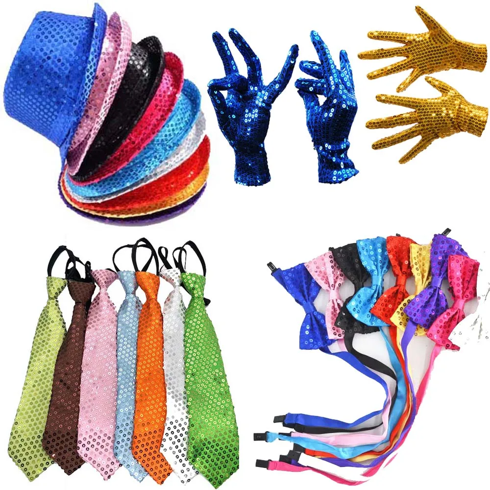 Formal Wear Gloves Men - 男性と女性のためのスパンコールの弓の手袋,カウボーイキャップ,ジャズダンス,誕生日パーティーの衣装,結婚式のフェスティバルの帽子,男の子と女の子のファッション