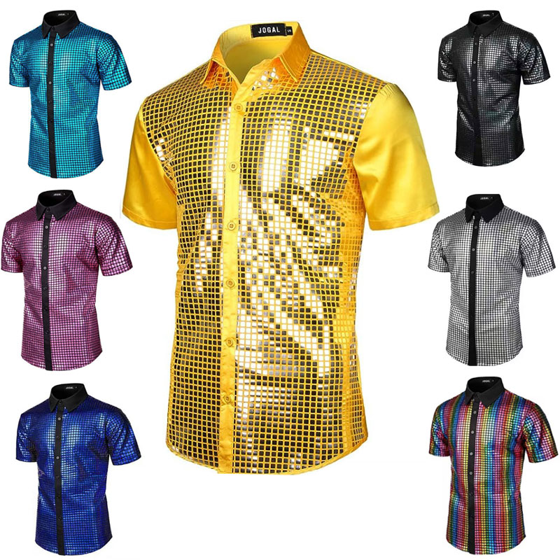 Men'S Medieval Formal Wear - 男性レトロ 70 年代ディスコスパンコールボタンアップシャツフォーマルドレスコスプレパーティーウェア