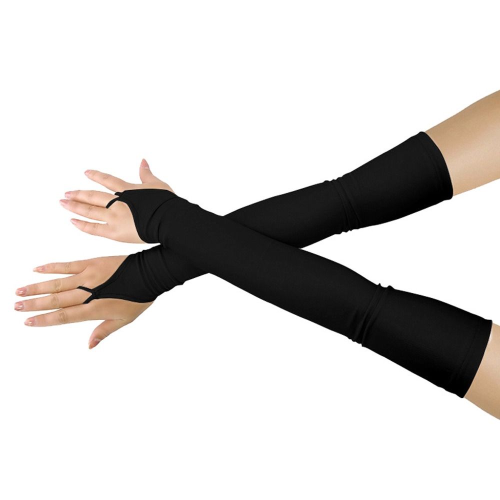 Formal Wear Gloves Men - 女性と男性のための黒い指先のない手袋、長い手袋、柔らかく通気性、花嫁の結婚式のドレスのパフォーマンスパーティー