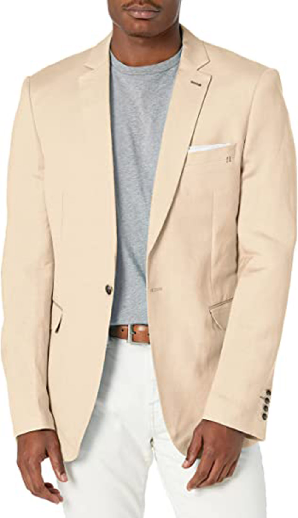 Men Formal Party Wear Outfit - テーラードカーキブレザーメンズスーツセットノッチドラペル結婚式の服装ビジネスパーティー着用 2 個ジャケット + 白パンツ結婚式の服