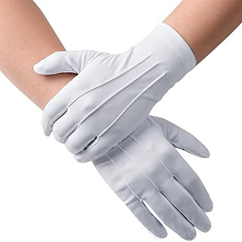 Formal Wear Gloves Men - 4 個白綿手袋男性フォーマルタキシード制服手袋名誉ガードパレードセレモニー衣装コスプレコインジュエリー執事手袋