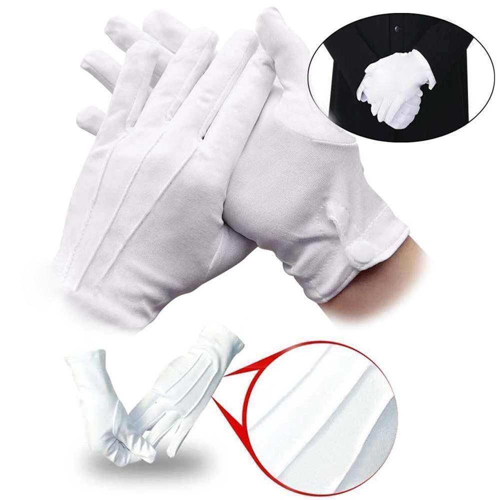 Formal Wear Gloves Men - 1 ペア白綿手袋大人の白フォーマル手袋男性タキシードガードパレードサンタ検査ドレス安い作業手袋 2026