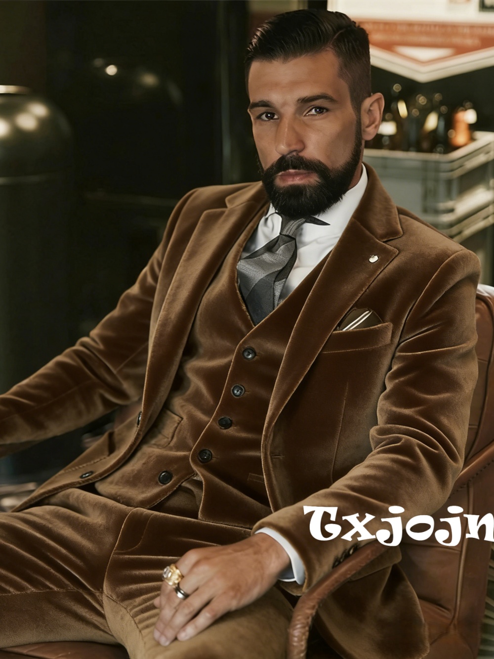 Men Formal Party Wear Outfit - メンズベルベットスーツ3ピースダンスプロムウェアノッチドラペル男性フォーマルスーツセット宴会パーティー衣装プラスサイズウェディングタキシード