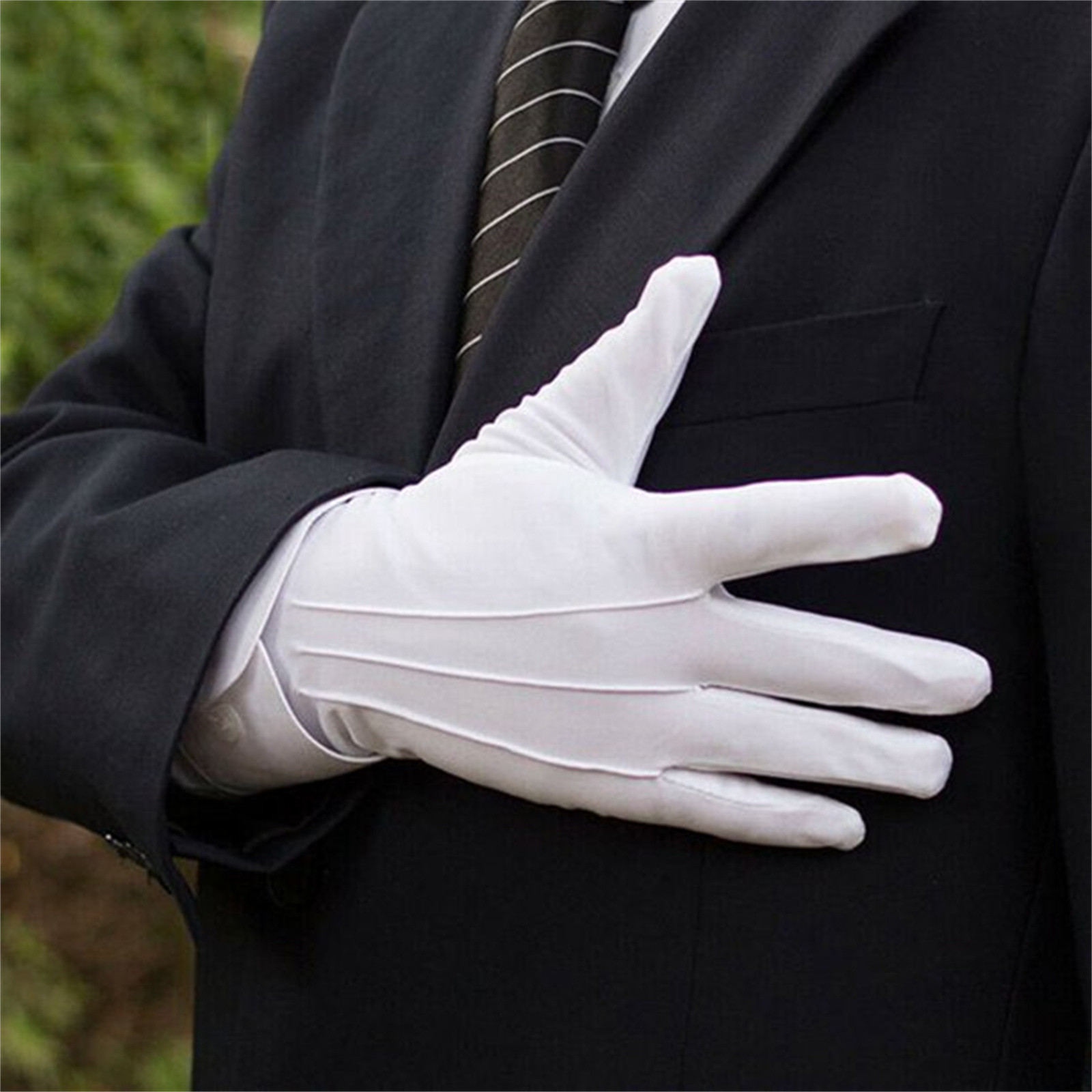 Formal Wear Gloves Men - 白い綿手袋男性フォーマルタキシード制服手袋儀仗隊パレードセレモニー衣装コスプレコインジュエリー執事手袋