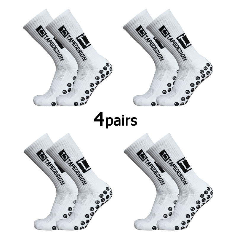 Sock Garter Men - 4 ペア/ロット 2024 新アンチスリップ Tapedesign サッカーソックスミッドふくらはぎノンスリップサッカースポーツサイクリングスポーツメンズ靴下