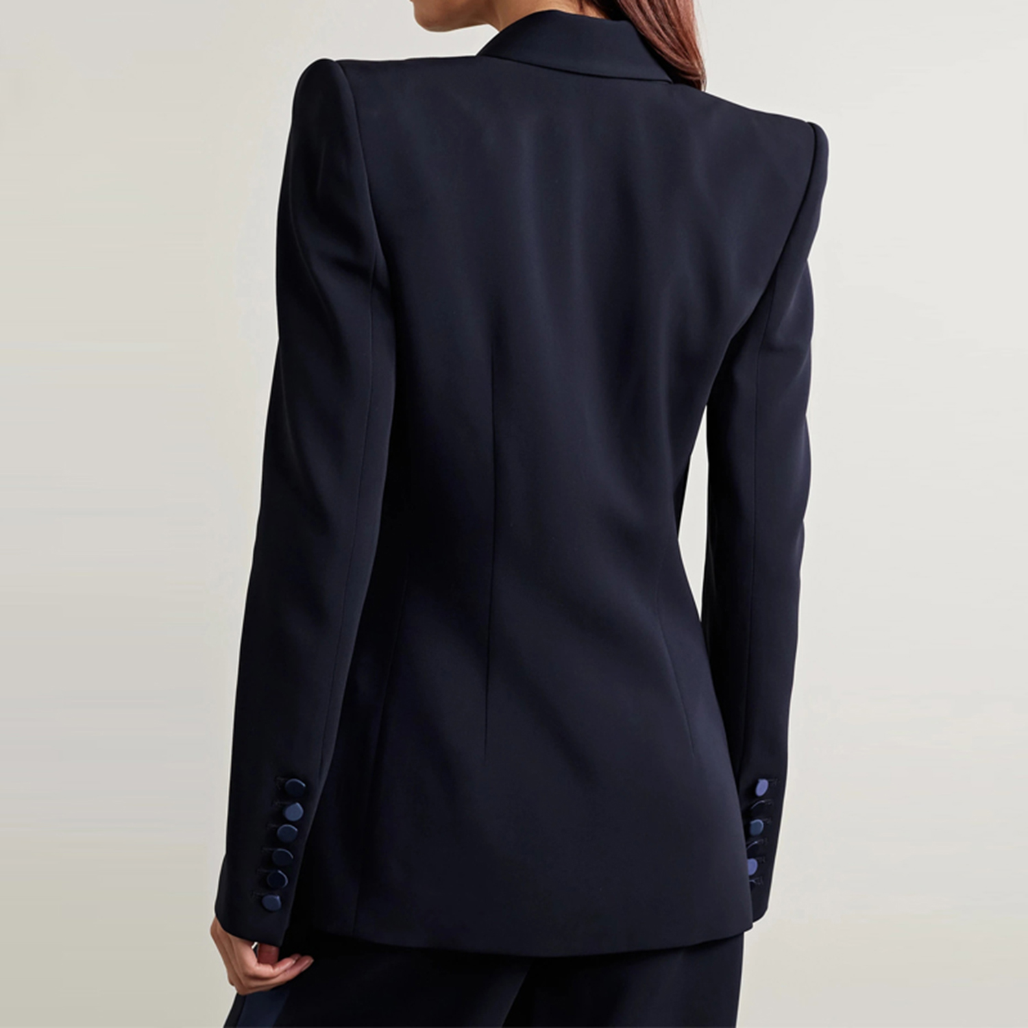ネイビーブルー レディース ツーピーススーツ ダブルボタンブ - Double Breasted Blazer のレビューと価格