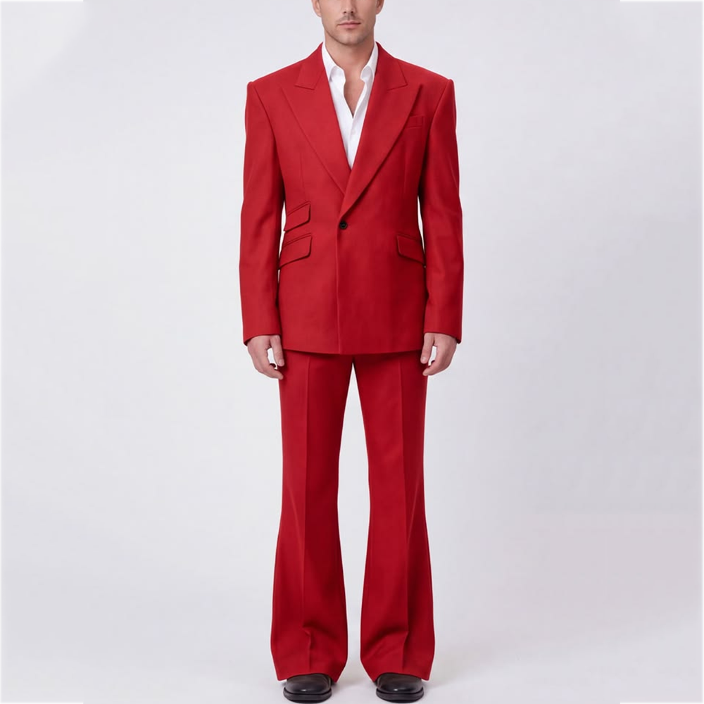 高品質メンズスーツ、無地、ピークドラペル、ワンボタン、男性用 - Men Formal Party Wear Outfit のレビューと価格