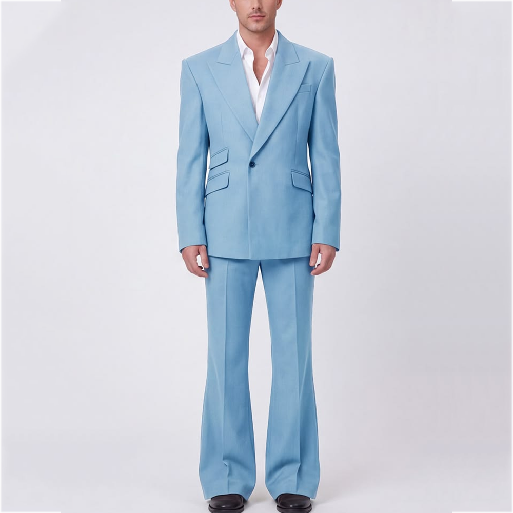 高品質メンズスーツ、無地、ピークドラペル、ワンボタン、男性用 - Men Formal Party Wear Outfit のレビューと価格