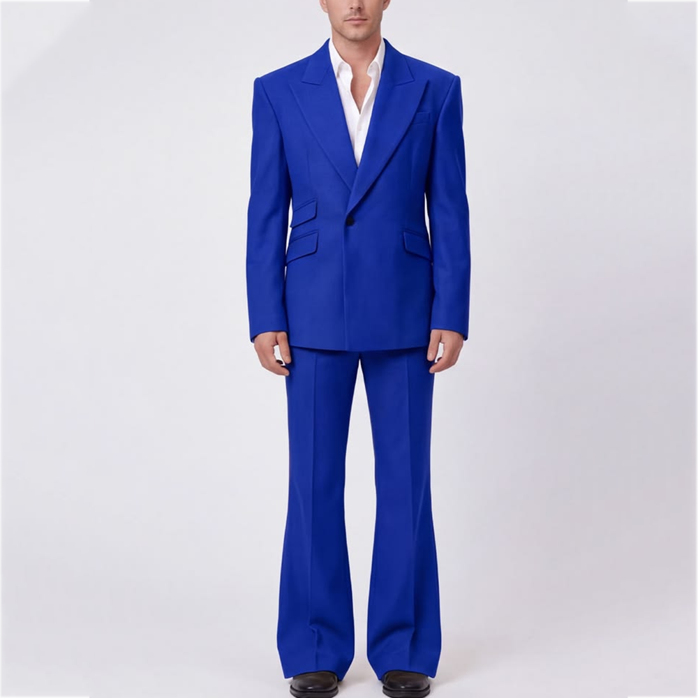 高品質メンズスーツ、無地、ピークドラペル、ワンボタン、男性用 - Men Formal Party Wear Outfit のレビューと価格