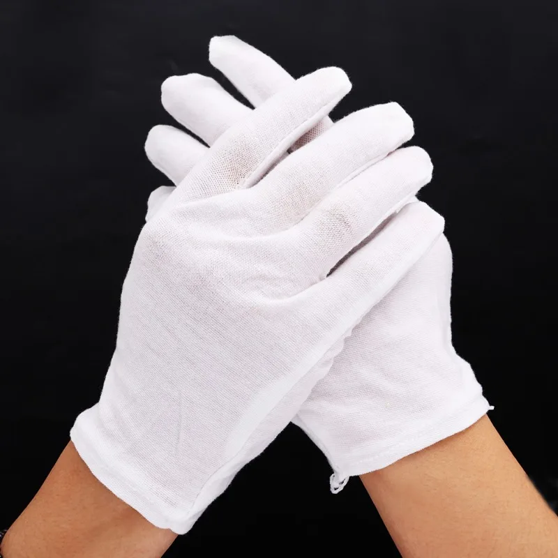 1 ペア白綿手袋男性フォーマルタキシード制服手袋儀仗隊パレー - Formal Wear Gloves Men のレビューと価格