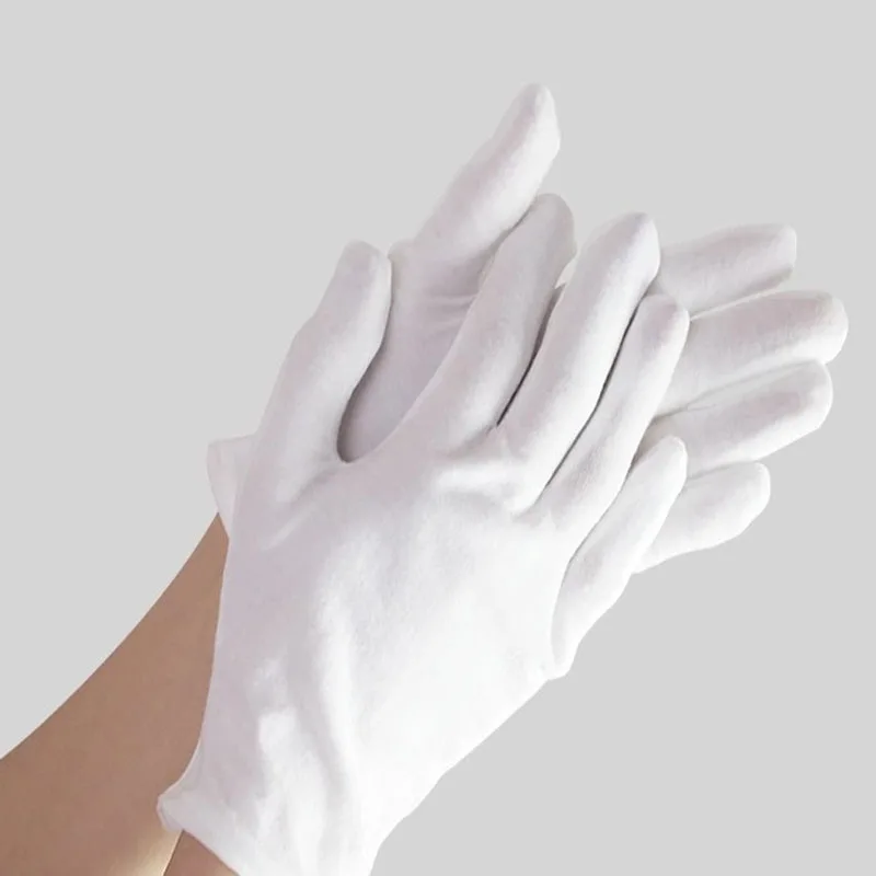 1 ペア白綿手袋男性フォーマルタキシード制服手袋儀仗隊パレー - Formal Wear Gloves Men のレビューと価格