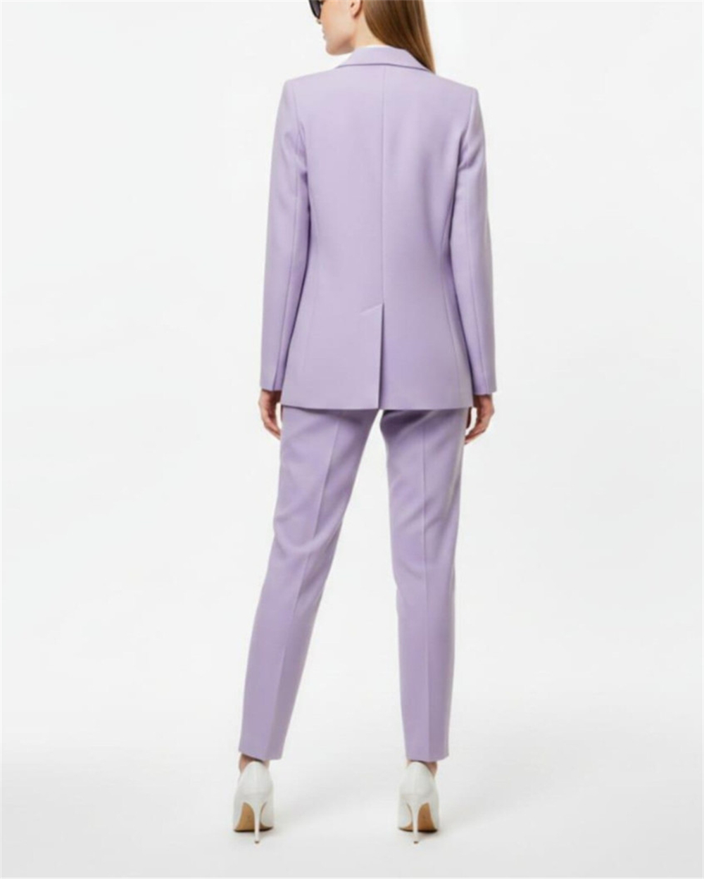 現代女性用スーツ 2ピース ラベンダー ダブルブレスト パン - Double Breasted Blazer のレビューと価格