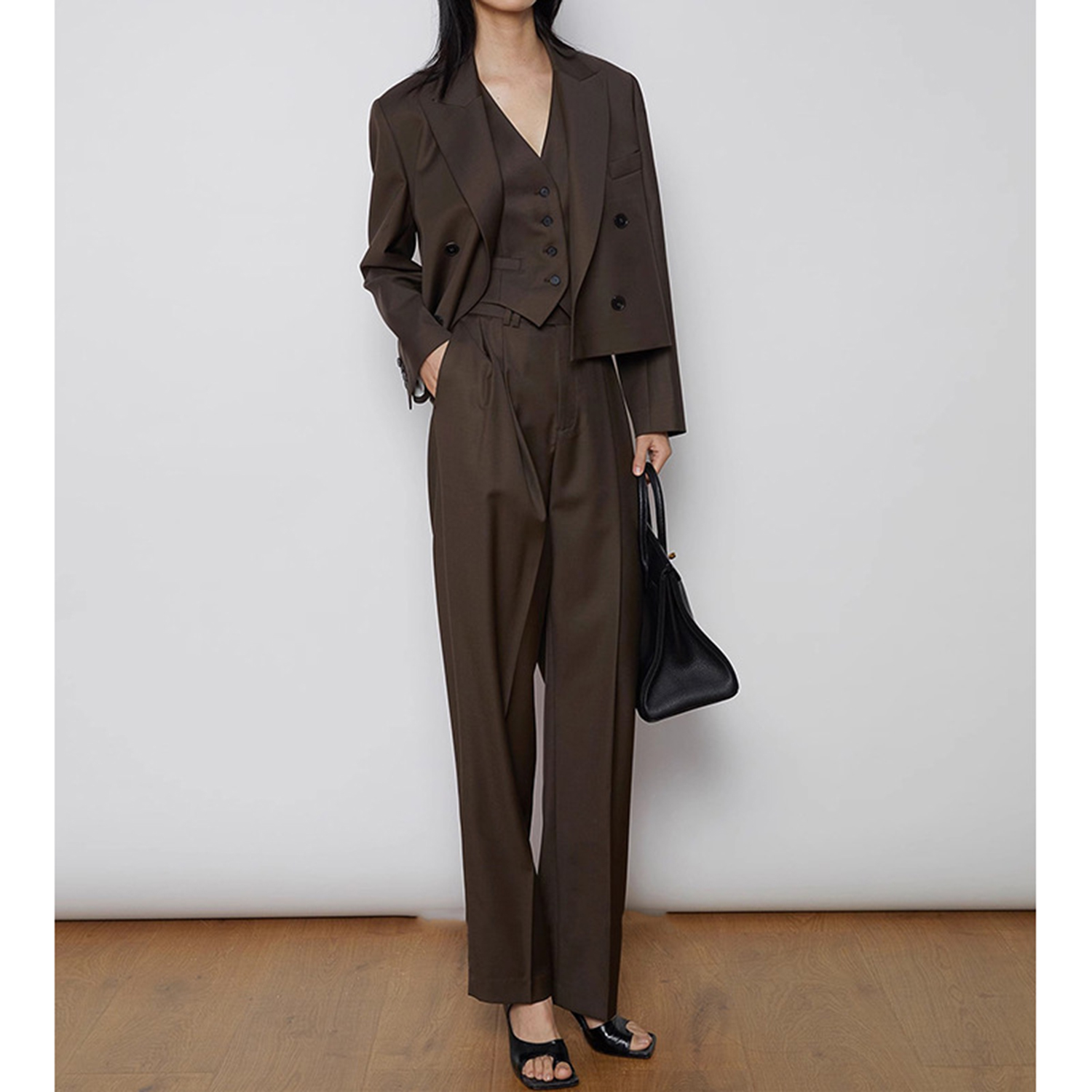 アリンジェントル レディーススーツパンツスーツ 3ピース ダ - Double Breasted Blazer のレビューと価格