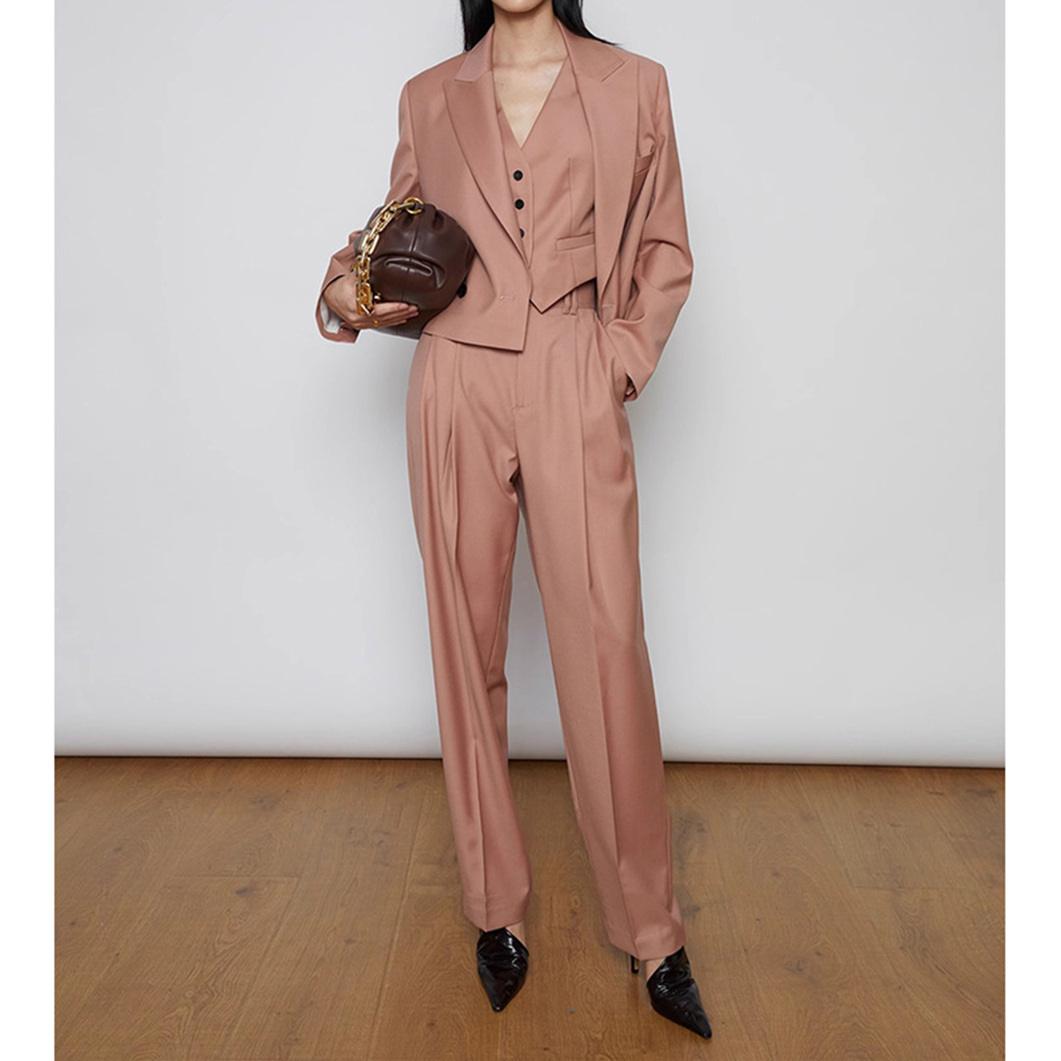 アリンジェントル レディーススーツパンツスーツ 3ピース ダ - Double Breasted Blazer のレビューと価格
