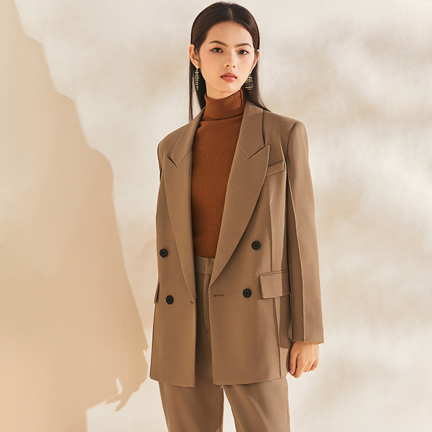 アリンジェントル レディース スーツ スリムフィット ビジネ - Double Breasted Blazer のレビューと価格