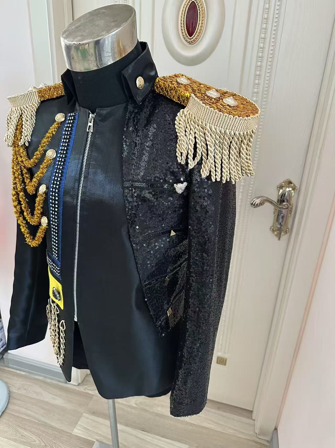 新しい男性タッセルロイヤルジャケットウェディングパーティー宴 - Men Formal Party Wear Dress のレビューと価格