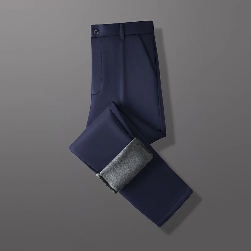 冬用サーマルメンズビジネススラックス ソフトプラッシュインナ - Men'S Formal Wear In Winter のレビューと価格
