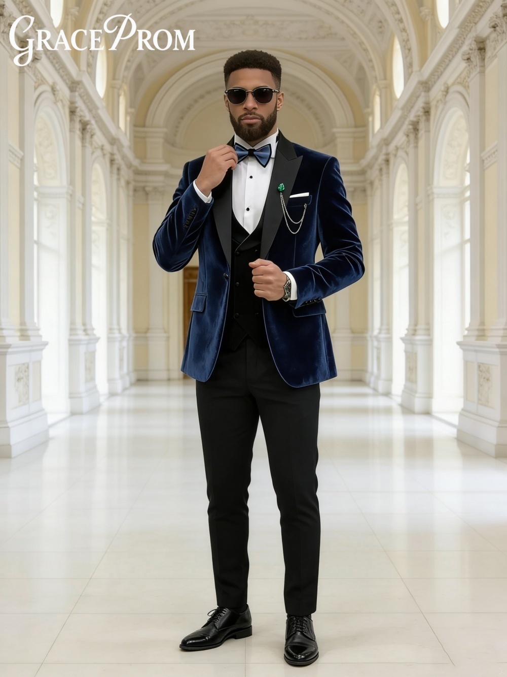 豪華なベルベット秋冬スーツセットメンズフォーマルタキシード2 - Men'S Formal Wear In Winter のレビューと価格