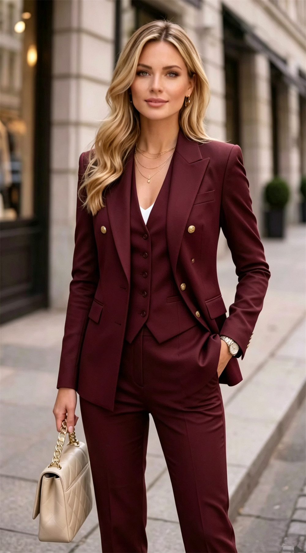 ラベンダー レディース ダブルブレスト 2ピーススーツ フォ - Double Breasted Blazer のレビューと価格