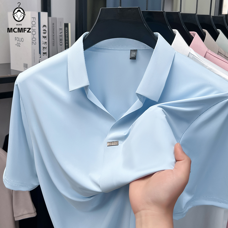 シンプルな隠しボタン付きメンズフラットラペルシャツ、シングル - Men Formal Wear Summer のレビューと価格