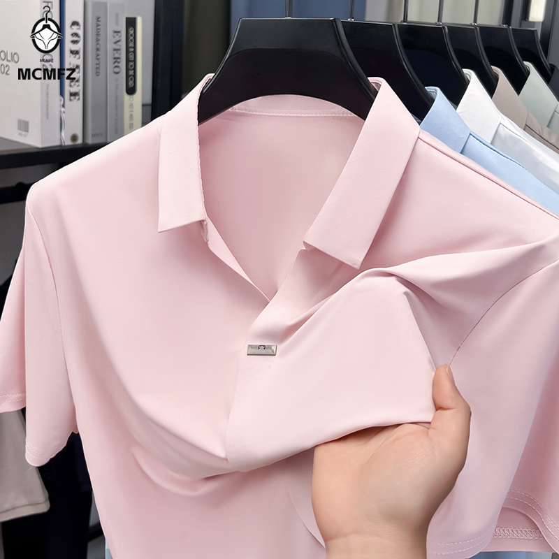 シンプルな隠しボタン付きメンズフラットラペルシャツ、シングル - Men Formal Wear Summer のレビューと価格