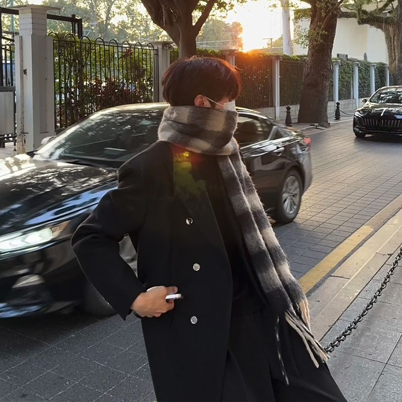 韓国風メンズウールオーバーコートミドル丈フォーマルウェア高級 - Men'S Formal Wear In Winter のレビューと価格