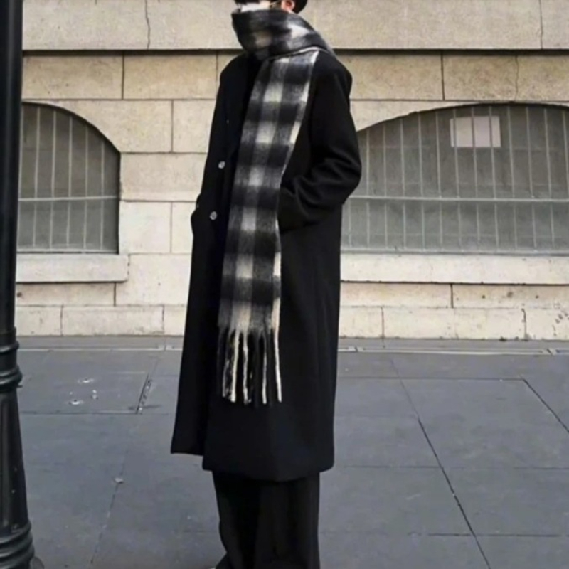 韓国風メンズウールオーバーコートミドル丈フォーマルウェア高級 - Men'S Formal Wear In Winter のレビューと価格