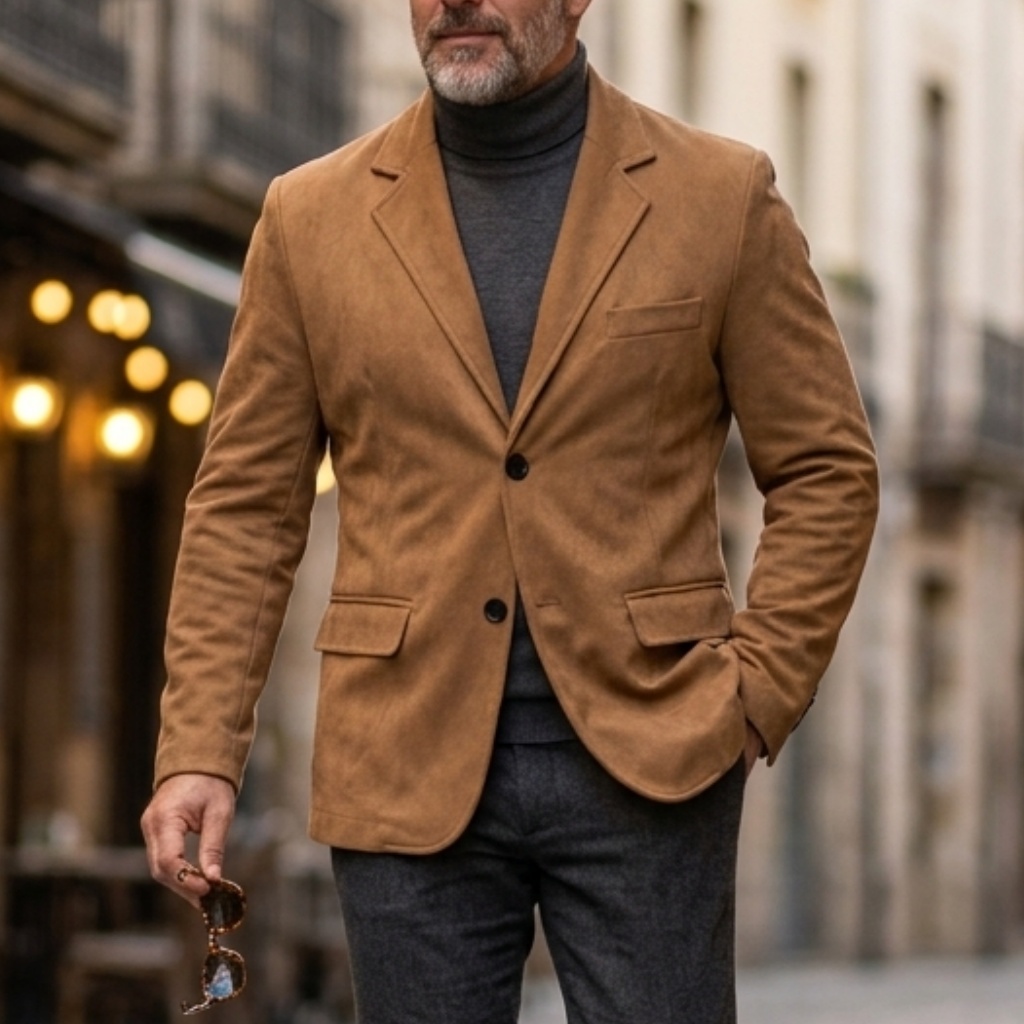 メンズヴィンテージスマートカジュアルスエードブレザージャケッ - Men'S Formal Wear In Winter のレビューと価格