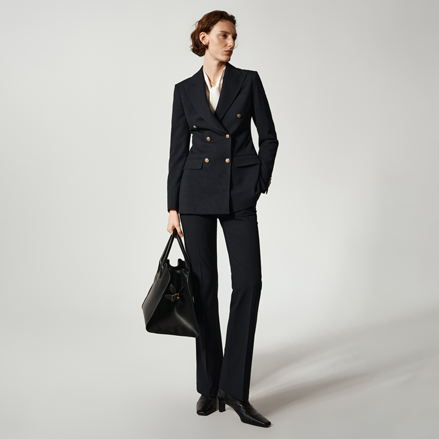 アリンジェントル レディース パンツスーツ 2ピースセット  - Double Breasted Blazer のレビューと価格
