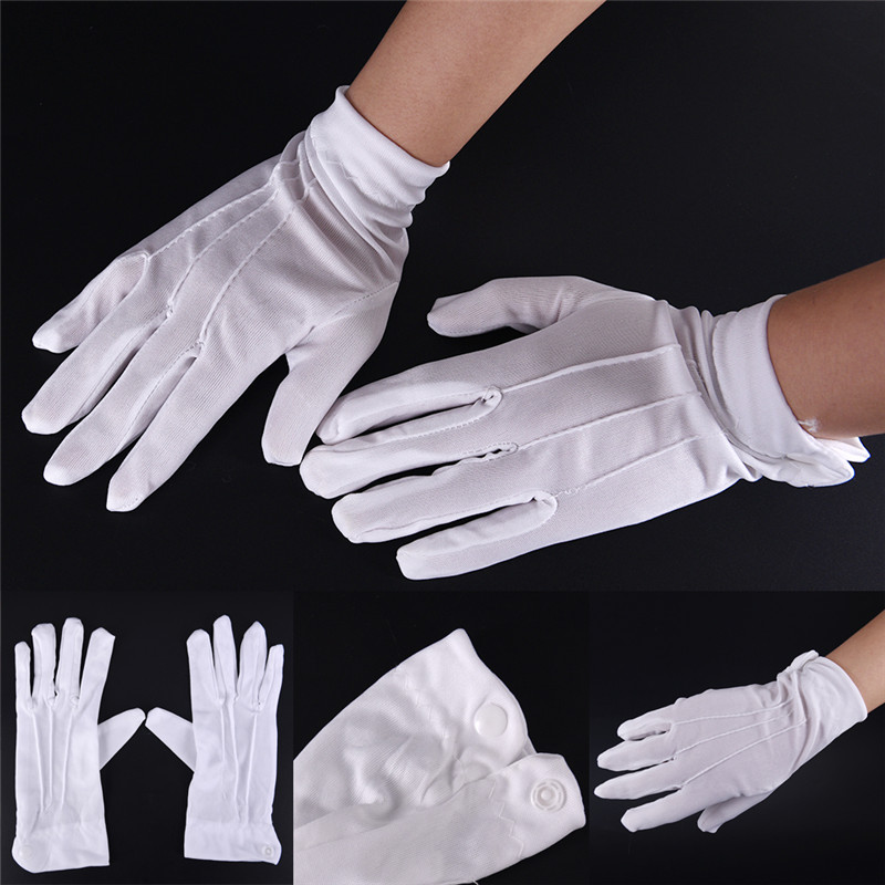 1 ペア白フォーマル手袋男性白綿制服手袋タキシード名誉ガード - Formal Wear Gloves Men のレビューと価格