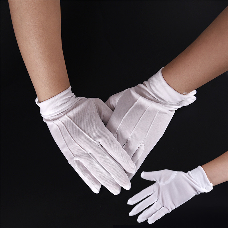1 ペア白フォーマル手袋男性白綿制服手袋タキシード名誉ガード - Formal Wear Gloves Men のレビューと価格