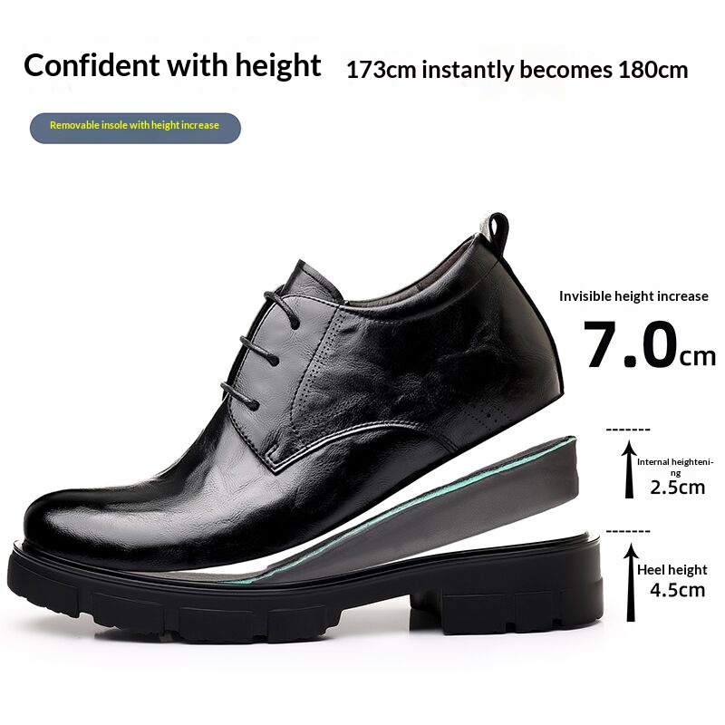 男性用7CM身長アップビジネスシューズ、結婚式用革靴、滑り止 - Formal Men Daily Wear Slippers のレビューと価格