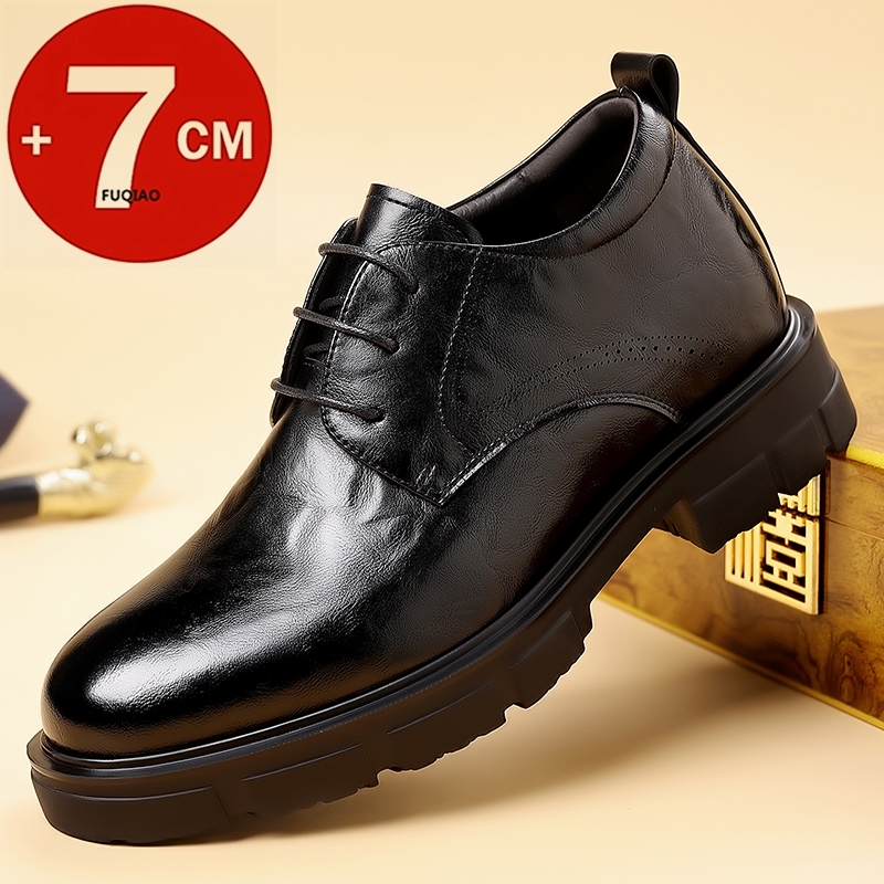 男性用7CM身長アップビジネスシューズ、結婚式用革靴、滑り止 - Formal Men Daily Wear Slippers のレビューと価格