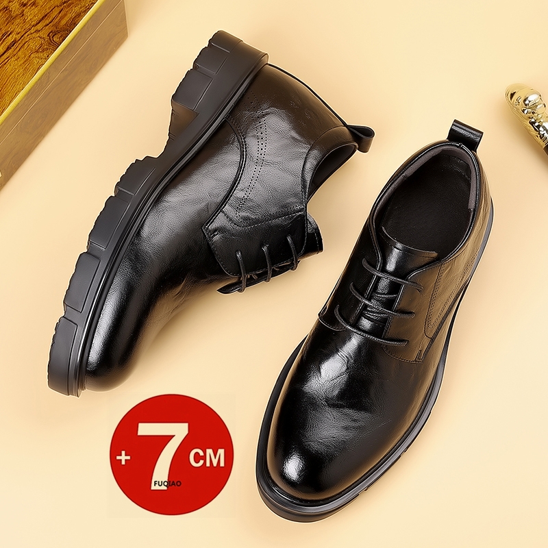 男性用7CM身長アップビジネスシューズ、結婚式用革靴、滑り止 - Formal Men Daily Wear Slippers のレビューと価格
