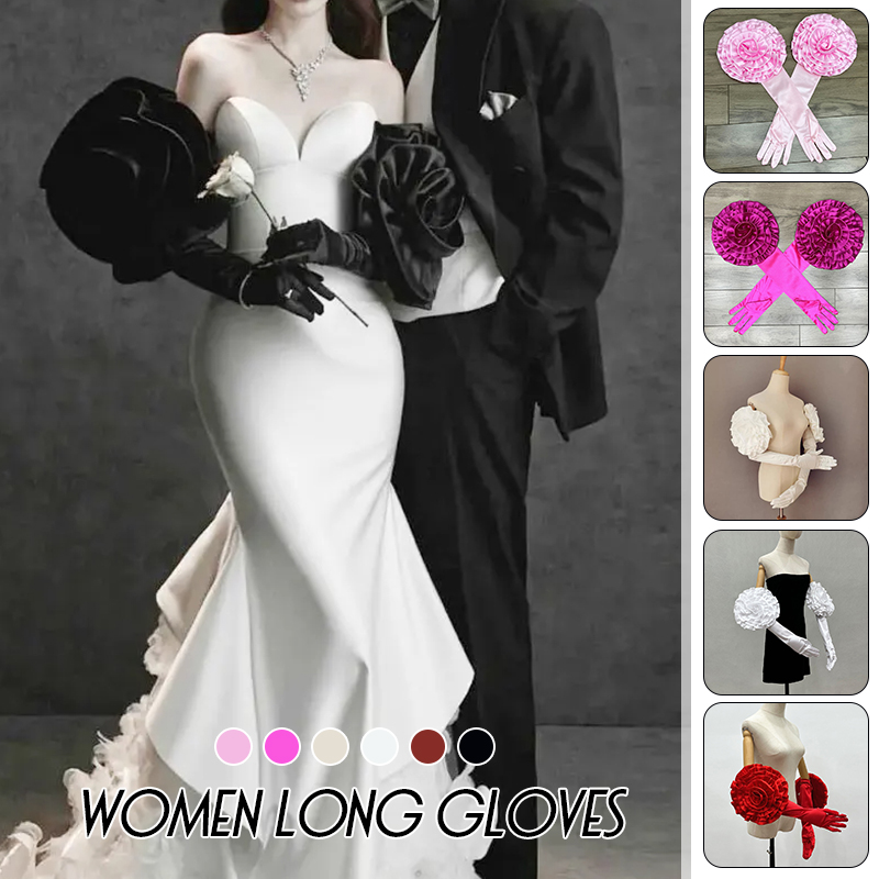 取り外し可能なサテンの手袋,大きな花,長い,3Dの個性,ショ - Formal Wear Gloves Men のレビューと価格