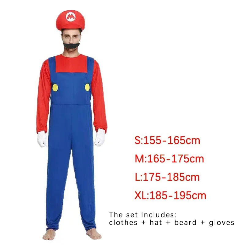 ゲーム配管工ブラザーズコスプレ衣装セットジャンプスーツドレス - Formal Wear Gloves Men のレビューと価格