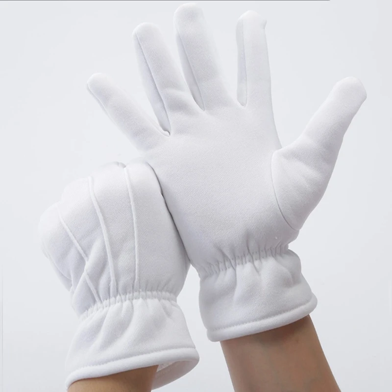 男性女性の冬厚手の手袋サーマルウォームホワイトカラーコットン - Formal Wear Gloves Men のレビューと価格