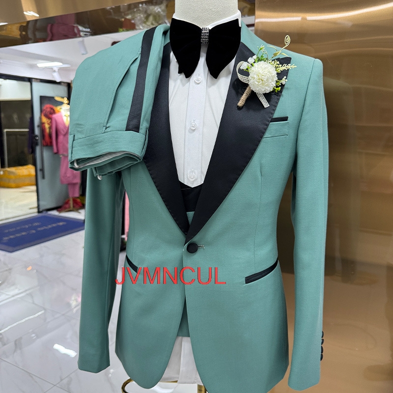 メンズ 3 ピース スーツ スリム フィット 結婚式 新郎  - Men Formal Party Wear Outfit のレビューと価格