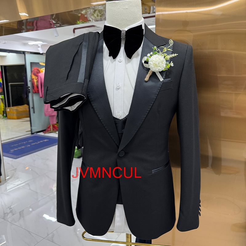 メンズ 3 ピース スーツ スリム フィット 結婚式 新郎  - Men Formal Party Wear Outfit のレビューと価格