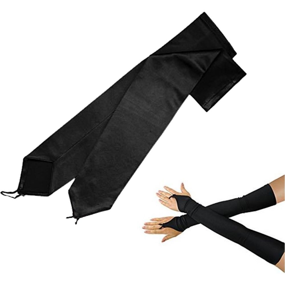 女性と男性のための黒い指先のない手袋、長い手袋、柔らかく通気 - Formal Wear Gloves Men のレビューと価格