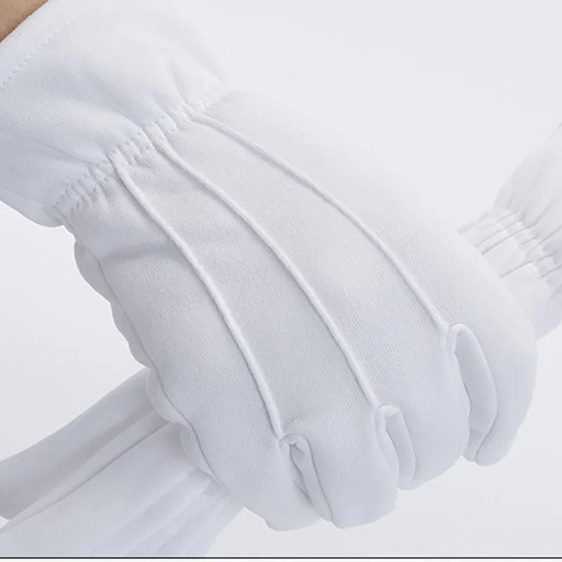 1 ペア白フォーマル手袋冬暖かい男性制服タキシード名誉ガード - Formal Wear Gloves Men のレビューと価格