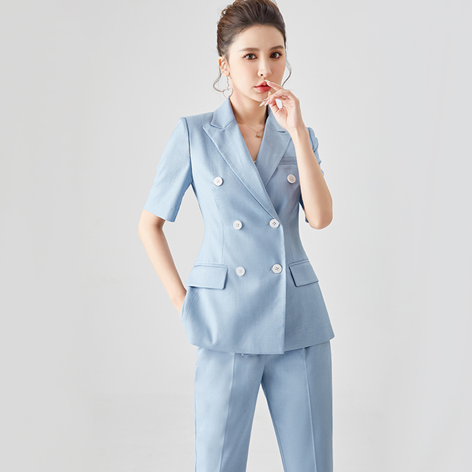 アリンジェントル レディーススーツ スリムフィット ビジネス - Double Breasted Blazer のレビューと価格