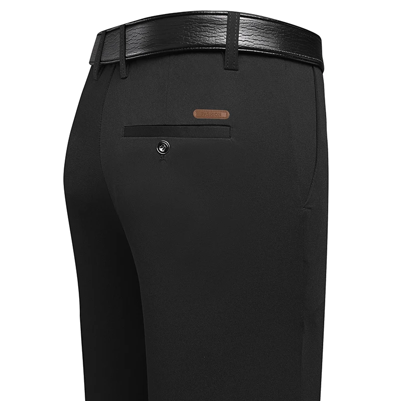 メンズロング丈ストレートレッグドレスパンツ、レザーラベルバッ - Men Formal Wear Summer のレビューと価格